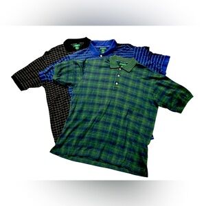 Hugo boss 3 pack of golf shirts size large green , blue , black